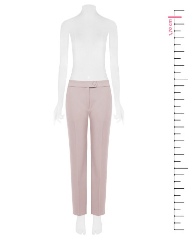 Pantalon cigarette en crêpe scuba avec bouton assorti « Rinasciment...