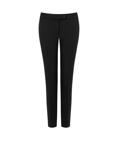 Cadi Fabric Cigarette Trousers with Tone-on-Tone Metal Button by Ri...