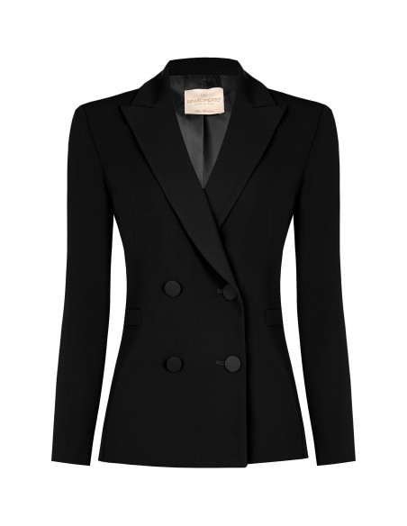 Ciacca Balzer, Flared Cadi Fabric Jacket with Tone-on-Tone Metal Bu...