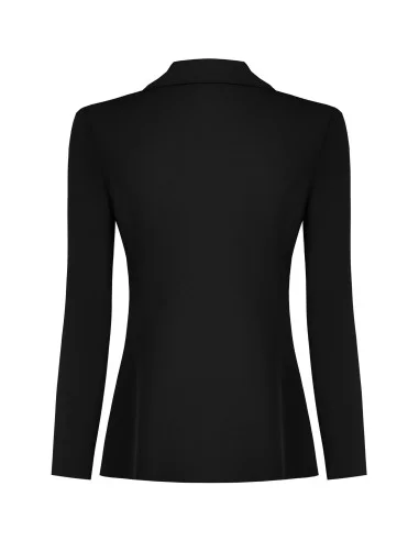 Veste blazer cintrée en tissu cady avec boutons métalliques ton sur ton Rinascimento