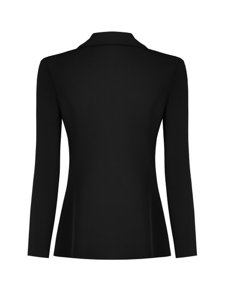 Veste Balzer évasée en tissu Cadi avec boutons ton sur ton en métal...