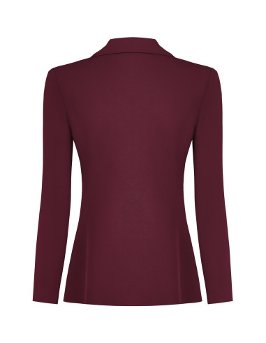 Fitted Cady Fabric Blazer with Tone-on-Tone Metal Buttons Rinascimento