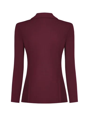 Veste blazer cintrée en tissu cady avec boutons métalliques ton sur ton Rinascimento