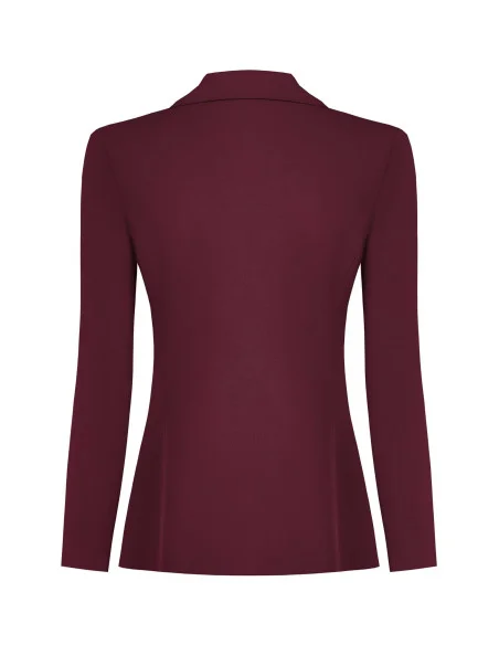 Fitted Cady Fabric Blazer with Tone-on-Tone Metal Buttons Rinascimento