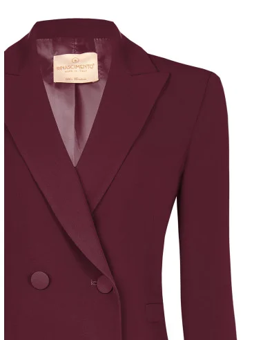 Veste blazer cintrée en tissu cady avec boutons métalliques ton sur ton Rinascimento