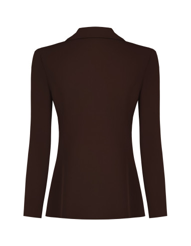 Veste Balzer évasée en tissu Cadi avec boutons ton sur ton en métal...