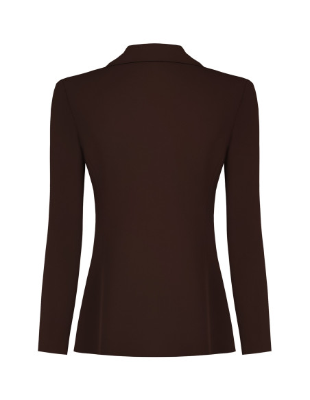 Veste Balzer évasée en tissu Cadi avec boutons ton sur ton en métal...