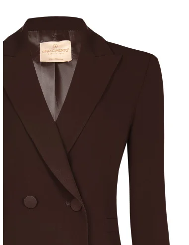 Fitted Cady Fabric Blazer with Tone-on-Tone Metal Buttons Rinascimento