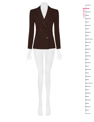 Fitted Cady Fabric Blazer with Tone-on-Tone Metal Buttons Rinascimento