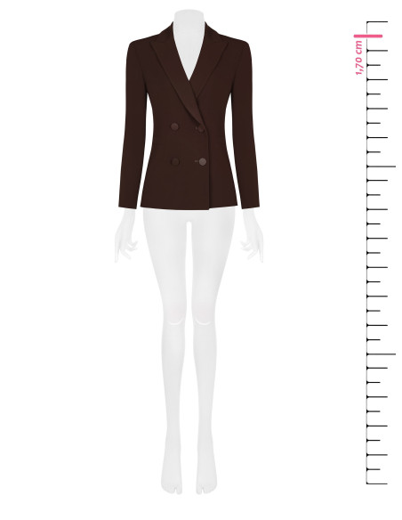 Veste Balzer évasée en tissu Cadi avec boutons ton sur ton en métal...