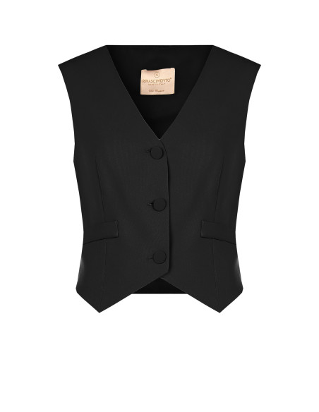 Cadi Fabric Waistcoat with Tone-on-Tone Metal Buttons – Rinasciment...