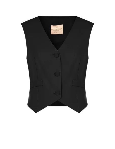 Gilet en tissu cady avec boutons en métal ton sur ton Rinascimento