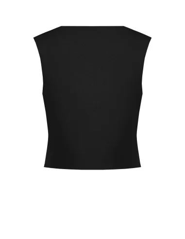 Cady Fabric Vest With Matching-Tone Metal Buttons Rinascimento