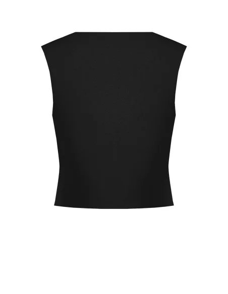 Gilet en tissu cady avec boutons en métal ton sur ton Rinascimento