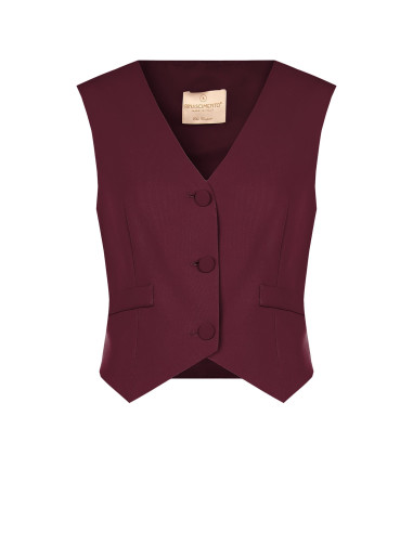 Gilet en tissu Cadi avec boutons ton sur ton en métal « Rinasciment...