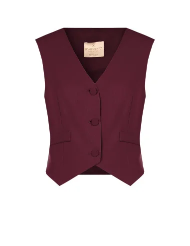 Gilet en tissu cady avec boutons en métal ton sur ton Rinascimento