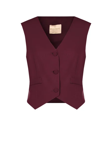 Cady Fabric Vest With Matching-Tone Metal Buttons Rinascimento