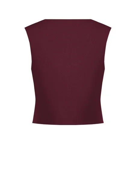 Gilet en tissu cady avec boutons en métal ton sur ton Rinascimento