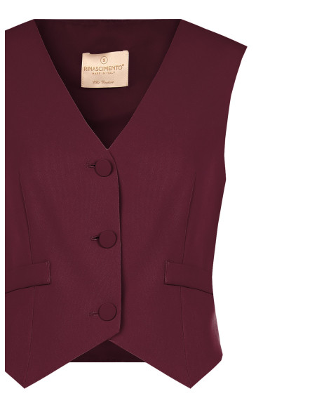 Gilet In Tessuto Cadi Con Bottoni Tono Su Tono In Metallo Rinascimento