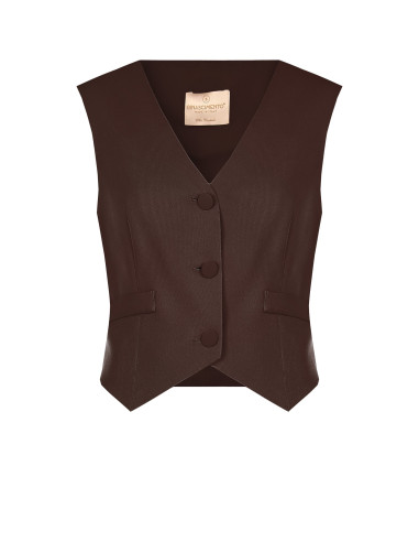 Gilet In Tessuto Cadi Con Bottoni Tono Su Tono In Metallo Rinascimento