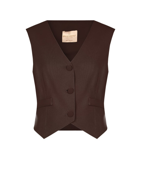 Gilet en tissu Cadi avec boutons ton sur ton en métal « Rinasciment...