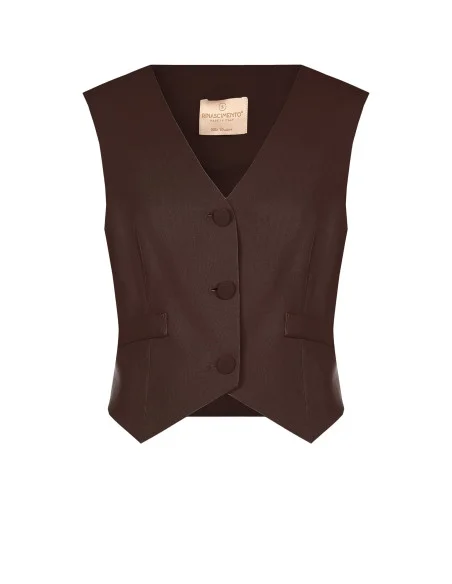 Gilet In Tessuto Cadi Con Bottoni Tono Su Tono In Metallo Rinascimento