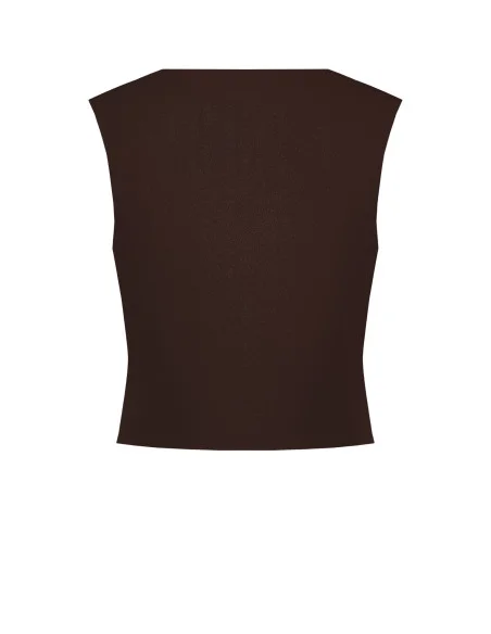 Gilet en tissu cady avec boutons en métal ton sur ton Rinascimento
