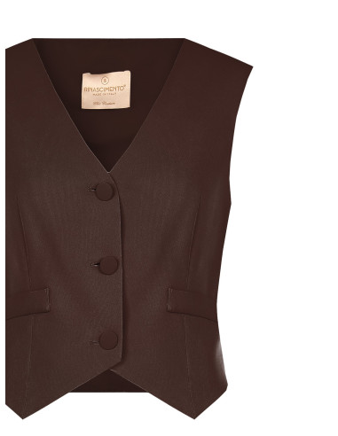 Gilet In Tessuto Cadi Con Bottoni Tono Su Tono In Metallo Rinascimento