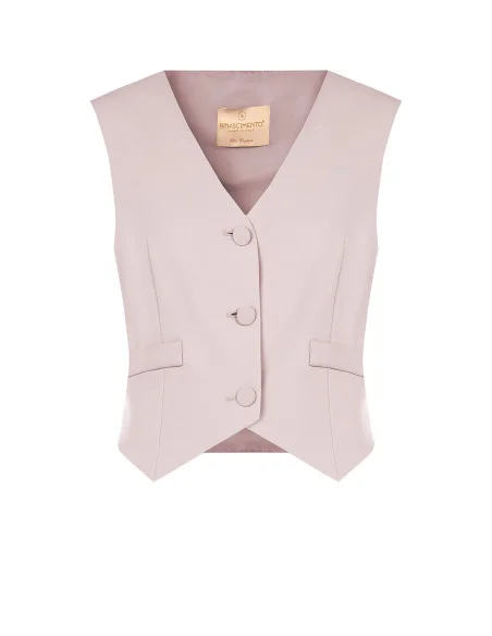 Gilet en tissu cady avec boutons en métal ton sur ton Rinascimento