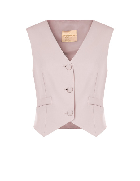 Gilet In Tessuto Cadi Con Bottoni Tono Su Tono In Metallo Rinascimento