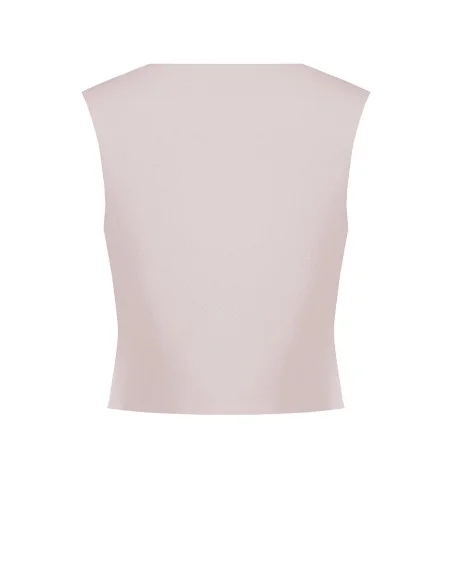 Cady Fabric Vest With Matching-Tone Metal Buttons Rinascimento