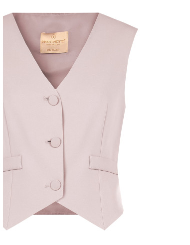 Cadi Fabric Waistcoat with Tone-on-Tone Metal Buttons – Rinasciment...