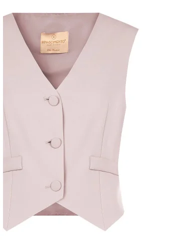 Gilet In Tessuto Cadi Con Bottoni Tono Su Tono In Metallo Rinascimento