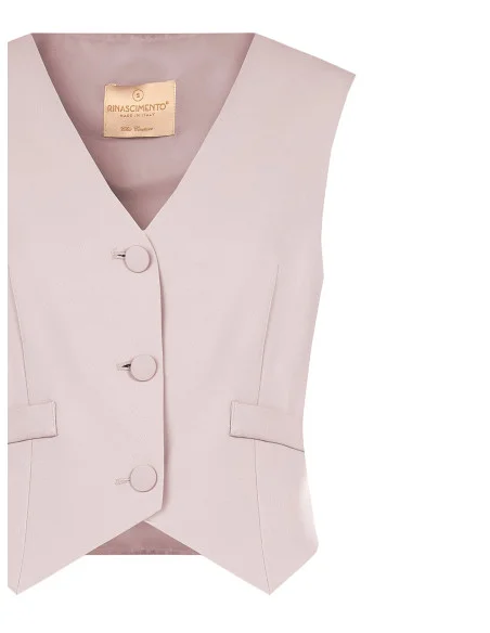 Gilet In Tessuto Cadi Con Bottoni Tono Su Tono In Metallo Rinascimento