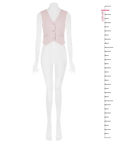 Cady Fabric Vest With Matching-Tone Metal Buttons Rinascimento