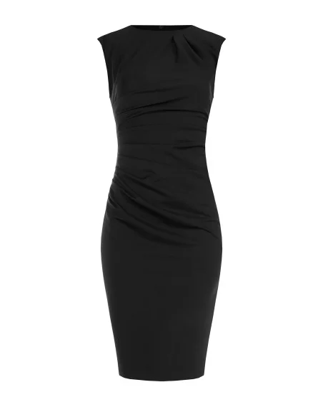 Draped Milano-Stitch Sheath Dress Rinascimento
