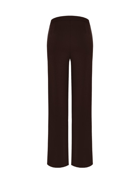 Pantaloni Palazzo In Scuba Crepe Con Vita Elasticizzata Rinascimento
