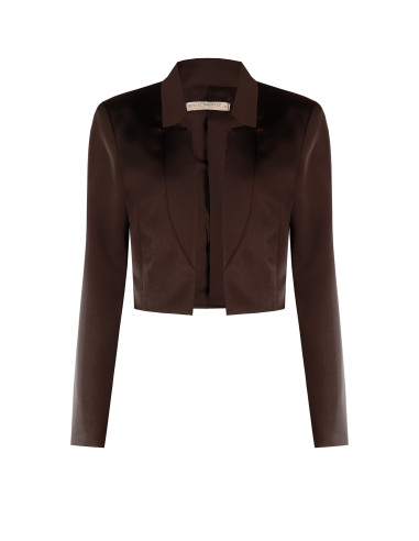 Giacca Spencer Crop Aperta In Raso Senza Rever Rinascimento