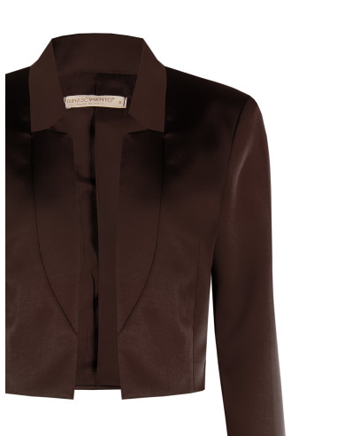 Veste Spencer courte, ouverte, en satin, sans revers, style Rinasci...