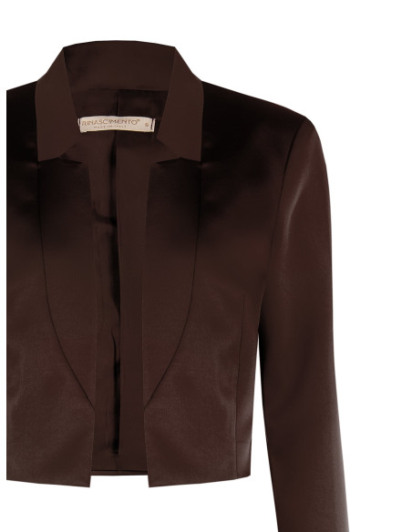 Veste Spencer courte, ouverte, en satin, sans revers, style Rinasci...