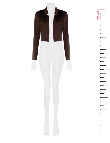 Rinascimento Open-Front Cropped Satin Spencer Jacket Without Lapels...