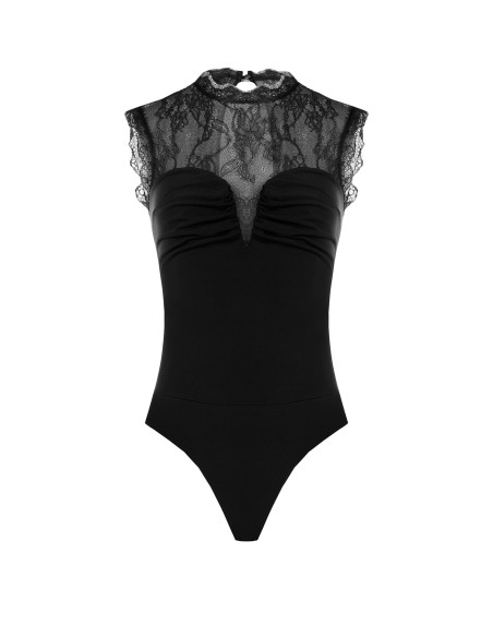 Body moulant en jersey avec empiècement en dentelle de Chantilly « ...