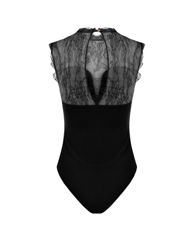 Body Aderente In Maglina Con Inserto In Pizzo Chantilly Rinascimento
