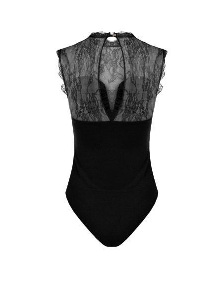Rinascimento Form-Fitting Jersey Bodysuit with Chantilly Lace Inser...