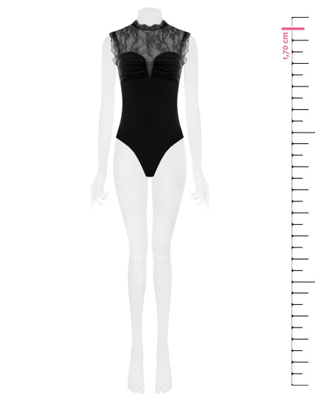 Rinascimento Form-Fitting Jersey Bodysuit with Chantilly Lace Inser...