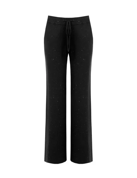 Wide-Leg Sequin Knit Trousers Rinascimento