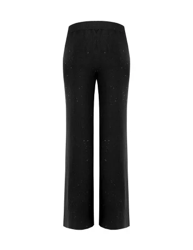 Wide-Leg Sequin Knit Trousers Rinascimento