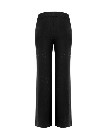 Wide-Leg Sequin Knit Trousers Rinascimento