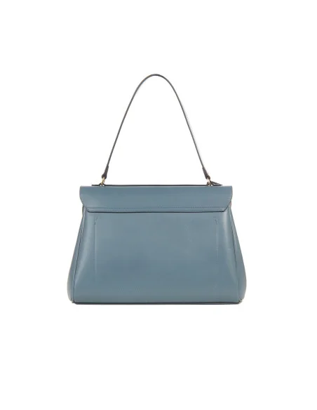 Sac à épaule en similicuir lisse avec breloques décoratives et bandoulière amovible Rinascimento