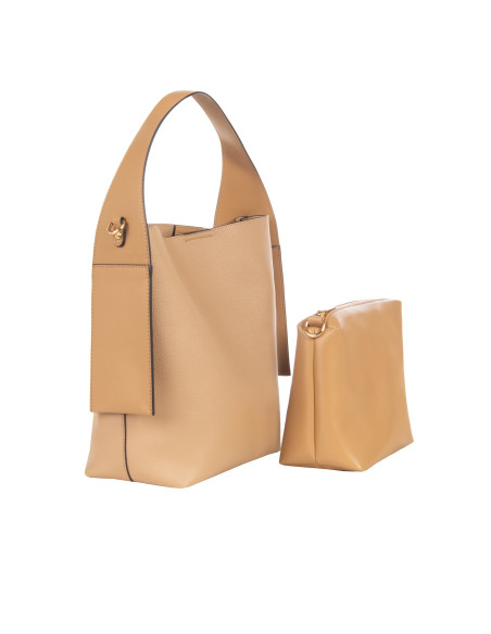 Maxi sac en similicuir avec pochette intérieure et bandoulière amovible Rinascimento